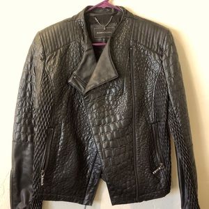 COPY - BCBG MAXAZRIA Leather Jacket- Alligator Skin. Women’s Size M.